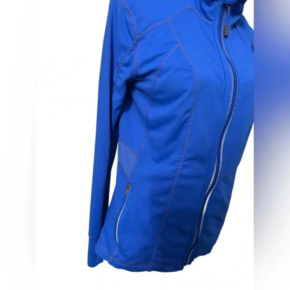 Tangerine Athletic Performance stretchy full zip blue jacket with pockets MEDIUM - Picture 4 of 11